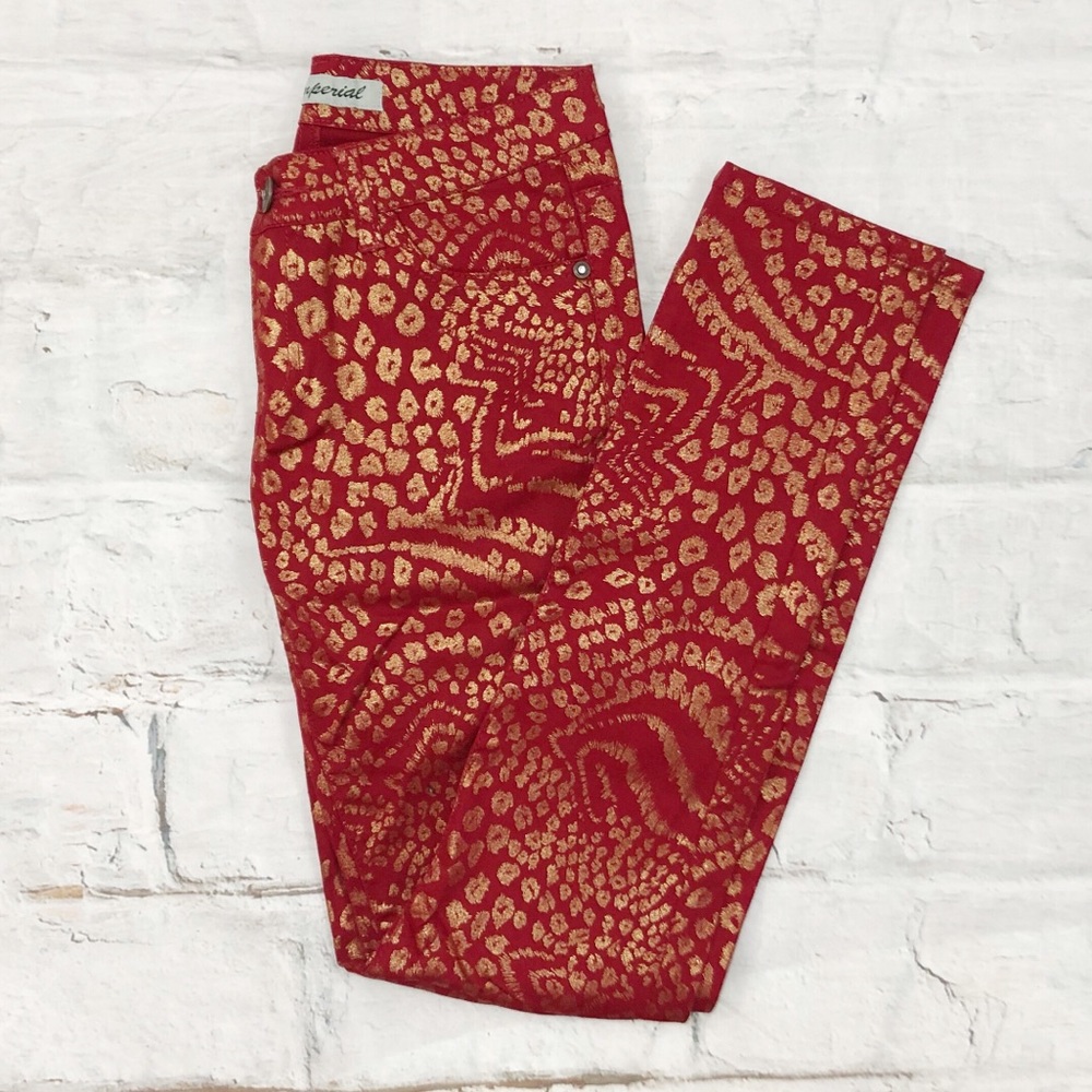 Red Print Pants - Picture 2 of 3